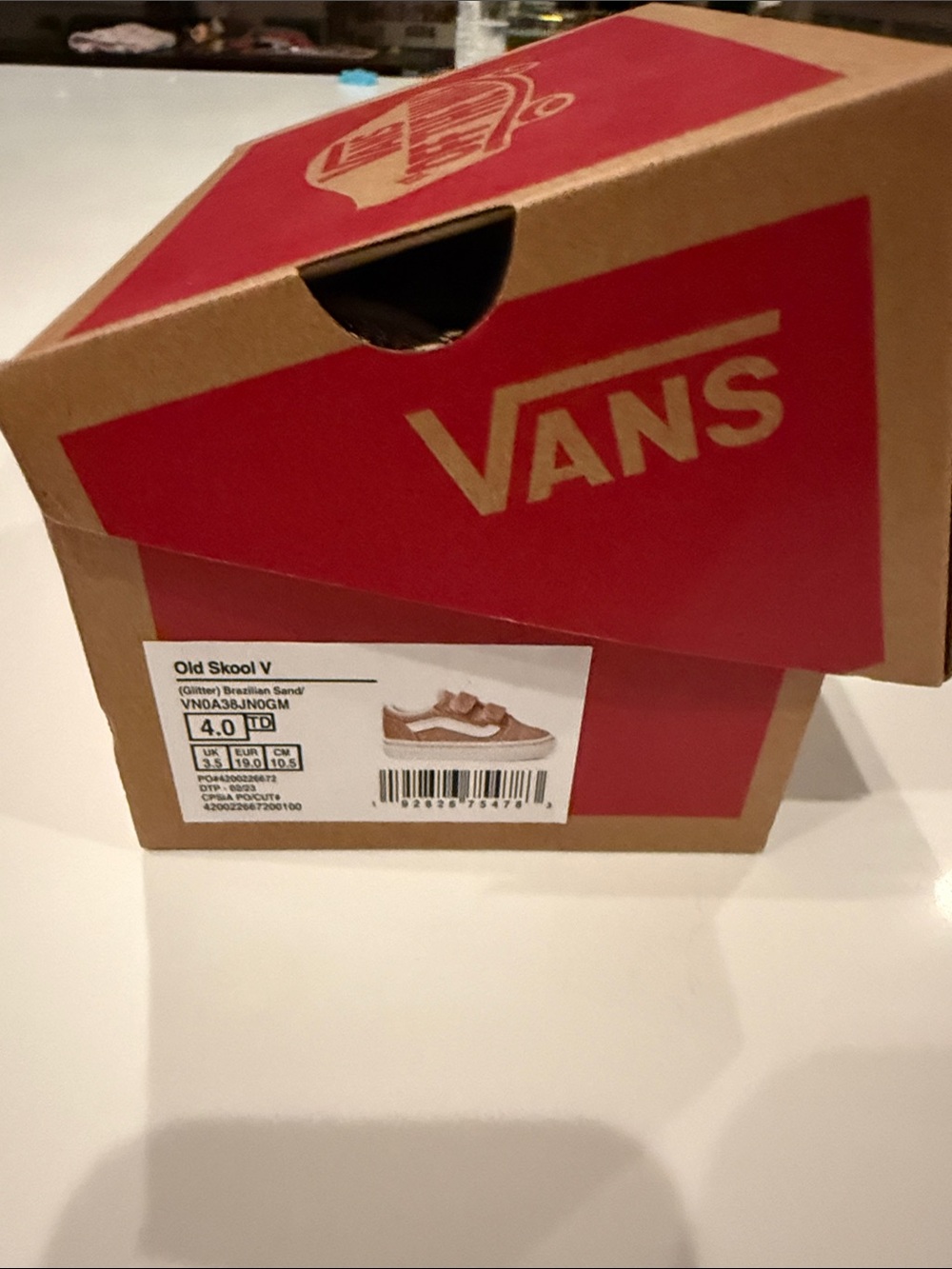 Vans Old Skool V Baby Sparkly Pink Canvas Sneakers